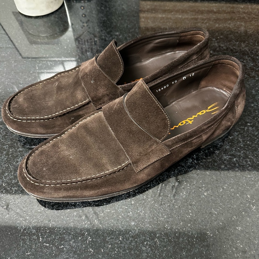 Santoni Suede Loafers